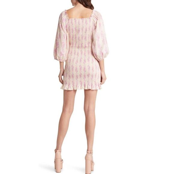 LoveShackFancy Pink and Cream Mini Dress - Picture 2 of 13